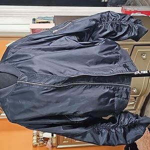 Victoria Secret Pink Black Bomber Jacket Size Large